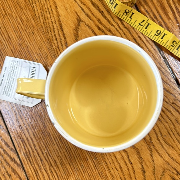 Fiddle + Fern yellow metal mug. Enamel coated, 24 oz.  Farmhouse style. - Picture 8 of 8